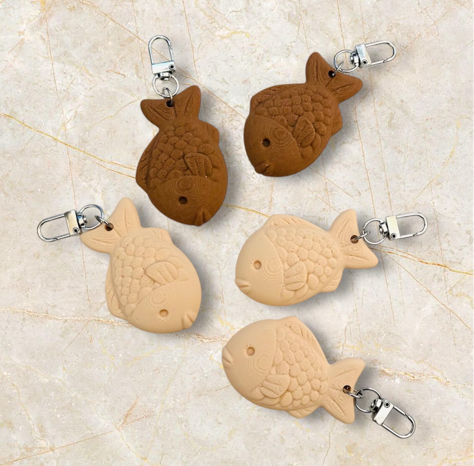 Taiyaki Keychain Japanese Pet Tag Good Fortune Fish shaped cake Charms Bungeoppang Fish Keychain