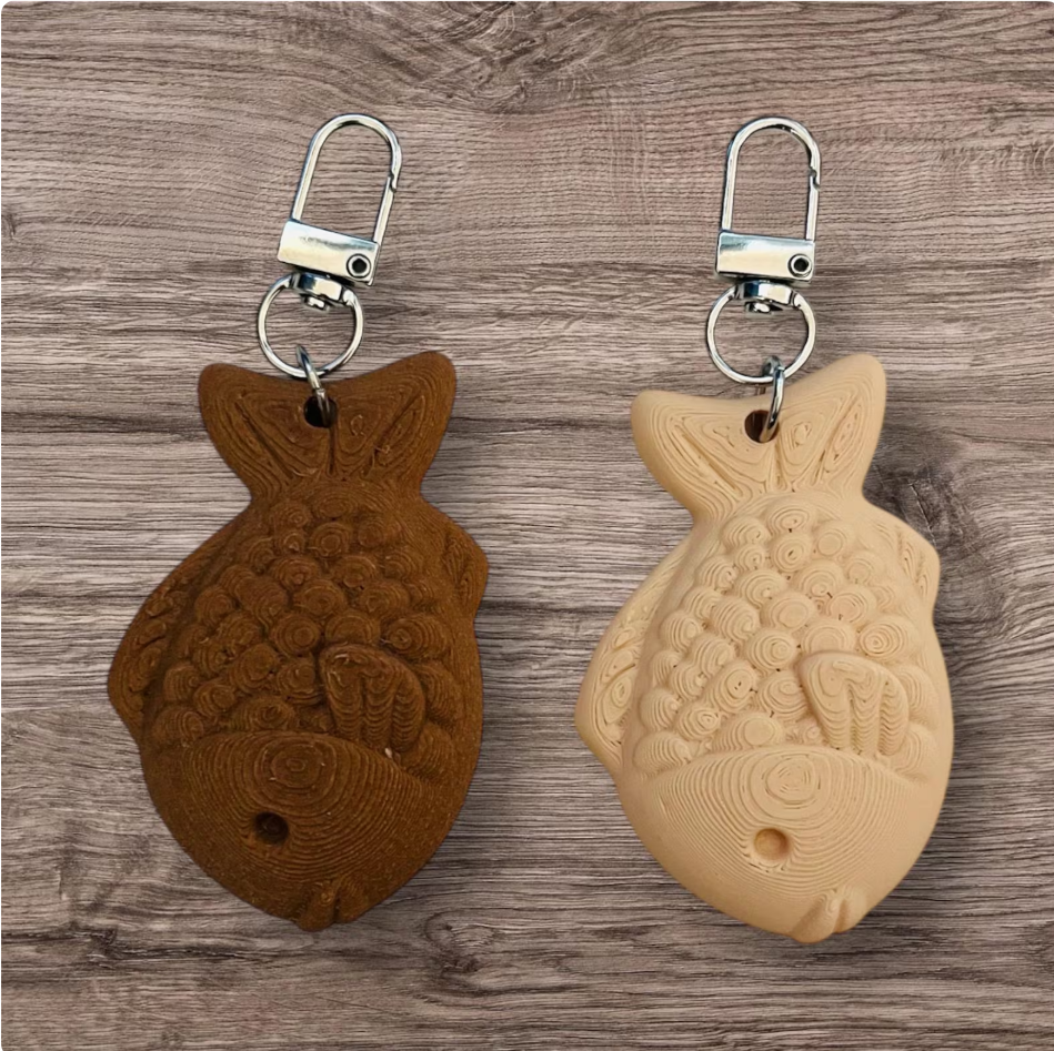 Taiyaki Keychain Japanese Pet Tag Good Fortune Fish shaped cake Charms Bungeoppang Fish Keychain