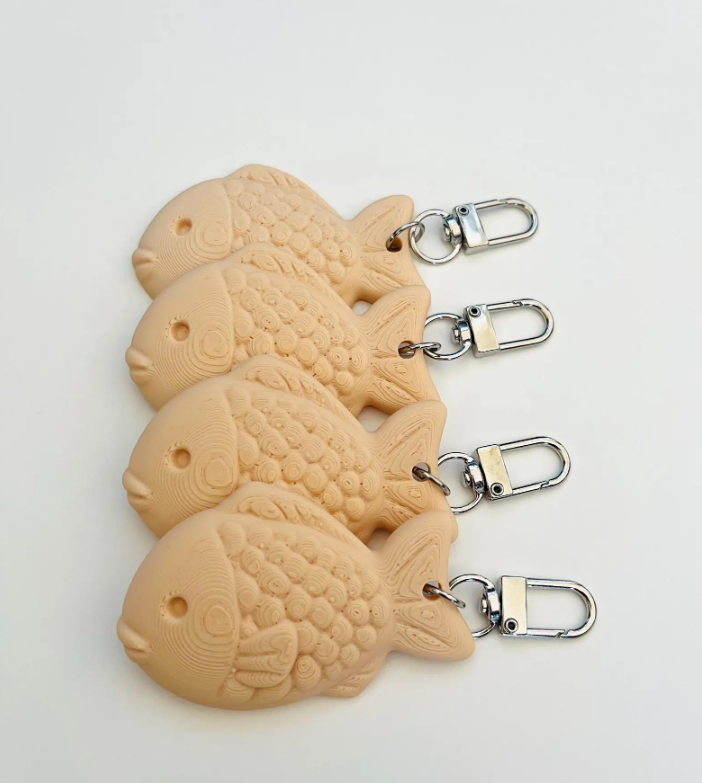 Taiyaki Keychain Japanese Pet Tag Good Fortune Fish shaped cake Charms Bungeoppang Fish Keychain