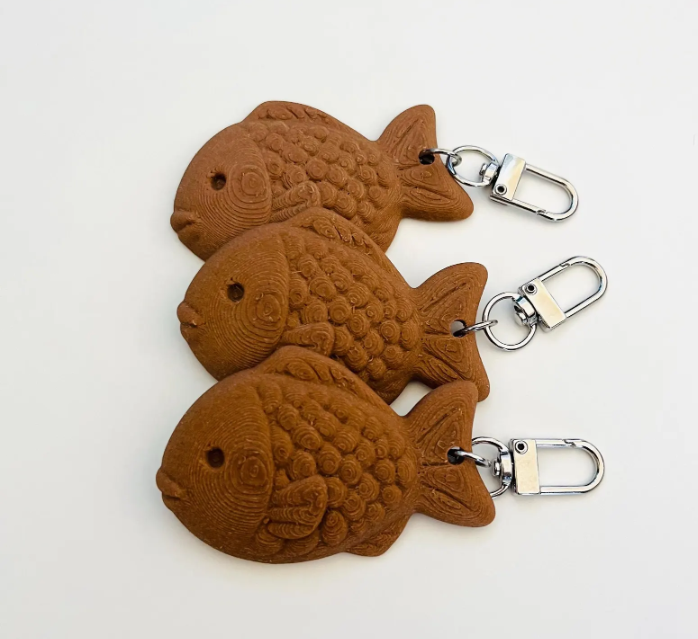 Taiyaki Keychain Japanese Pet Tag Good Fortune Fish shaped cake Charms Bungeoppang Fish Keychain