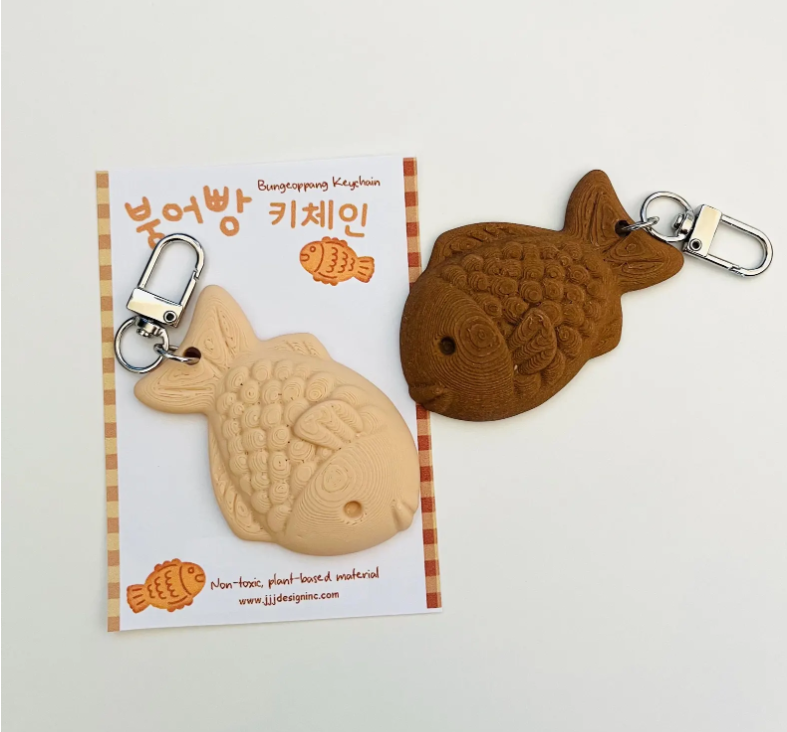 Taiyaki Keychain Japanese Pet Tag Good Fortune Fish shaped cake Charms Bungeoppang Fish Keychain