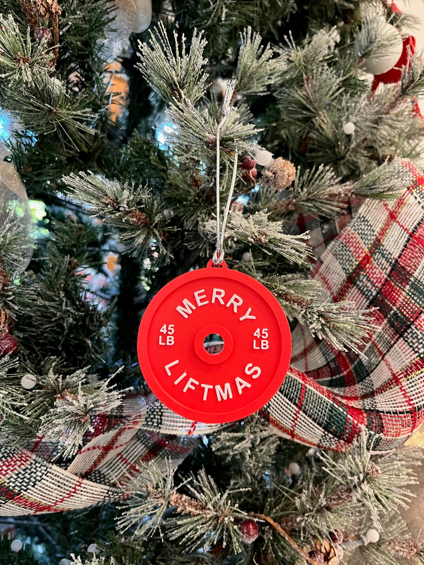 Merry Liftmas Ornament | Weight Plate Christmas Ornaments | Gym Lover Gift | Fitness Tree Decoration