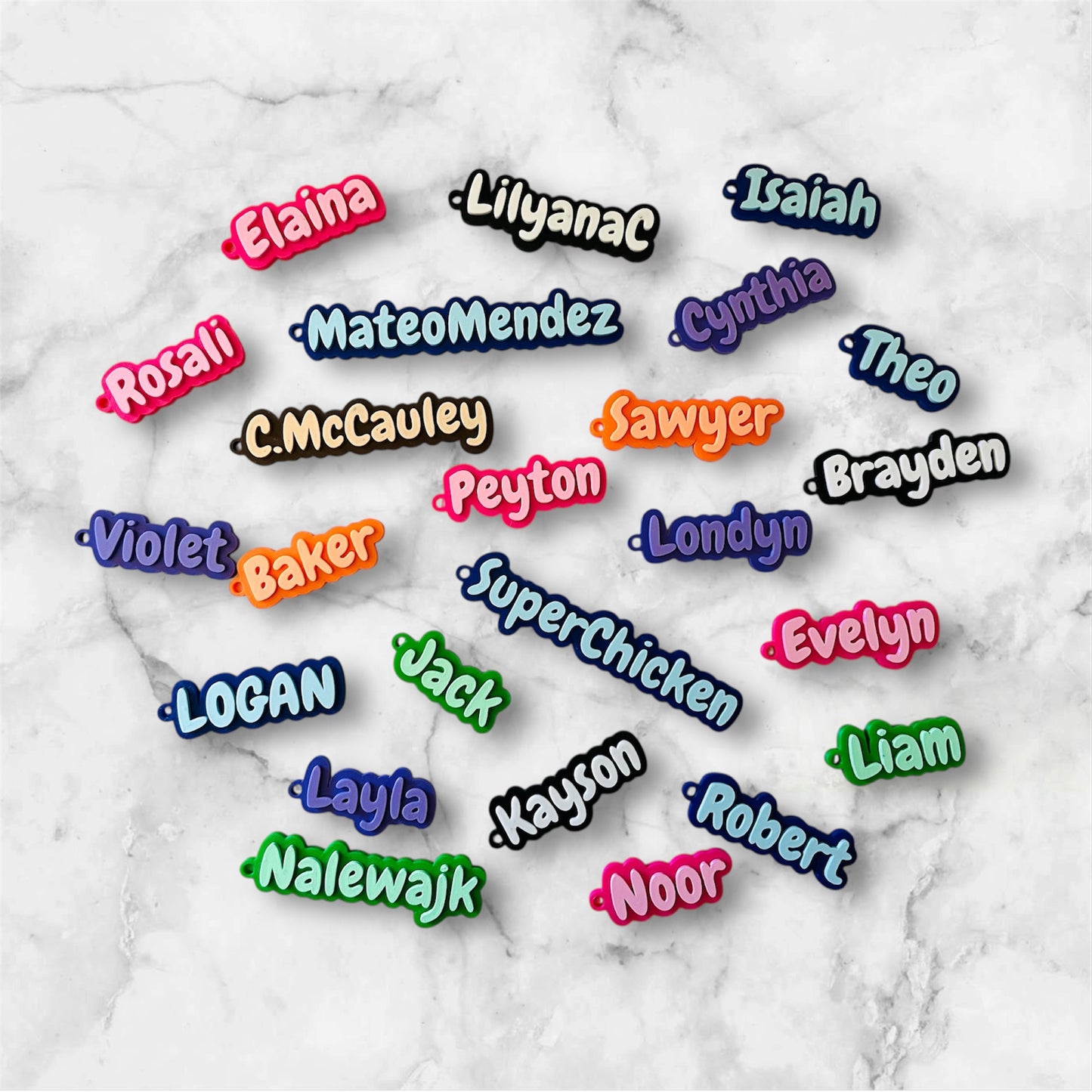 Personalized Name Keychain with Silicone Cable