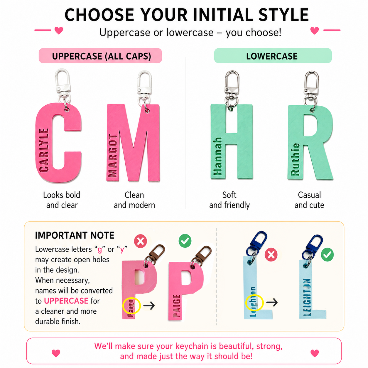 Personalized Initial Name Keychain