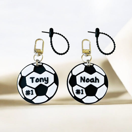 Personalized Soccer Keychain with Slicon cable