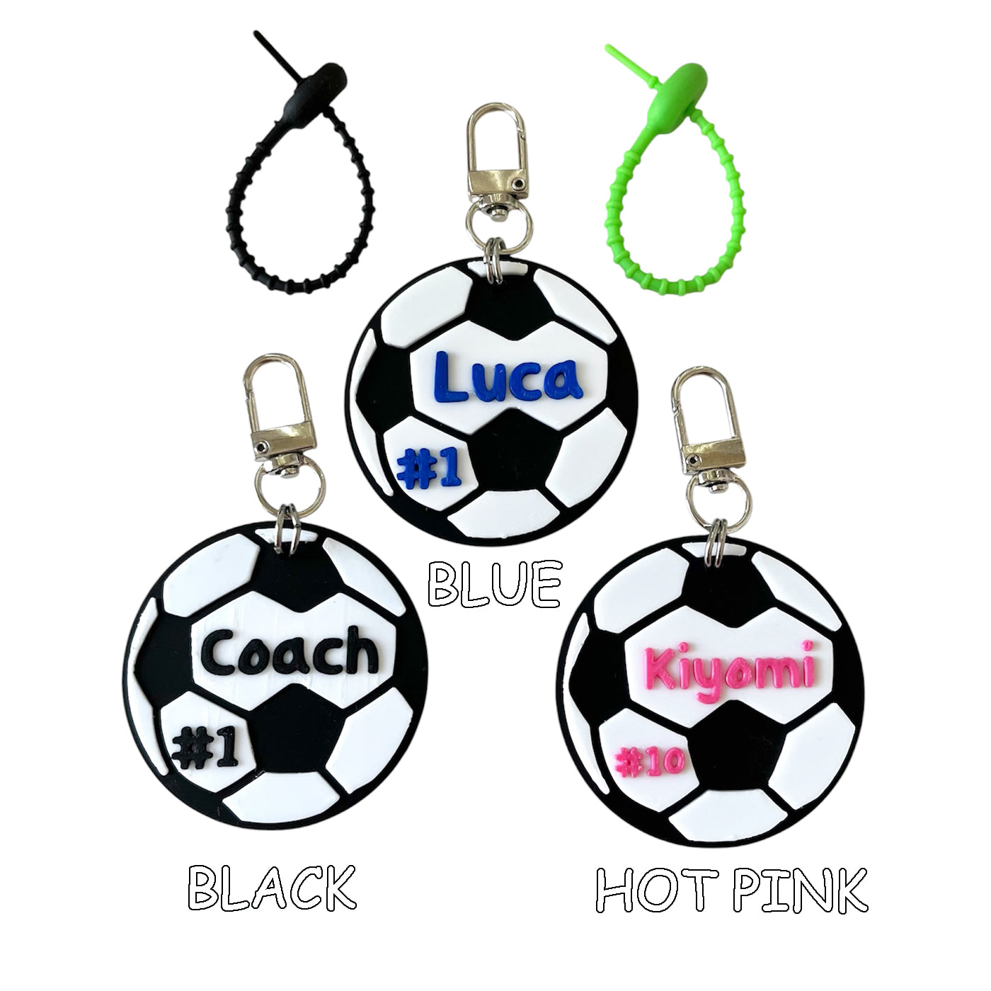 Personalized Soccer Keychain with Slicon cable