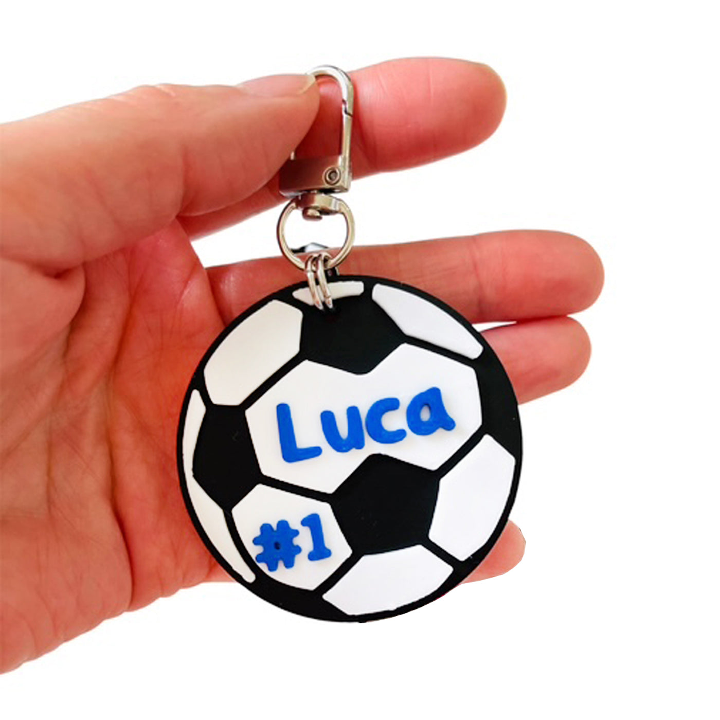 Personalized Soccer Keychain with Slicon cable
