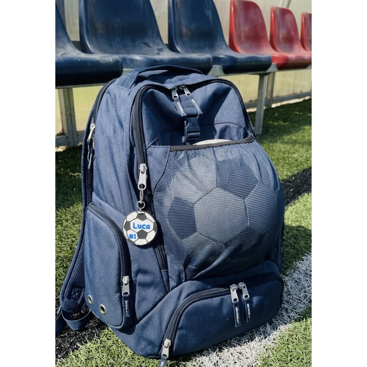 Personalized Soccer Keychain with Slicon cable
