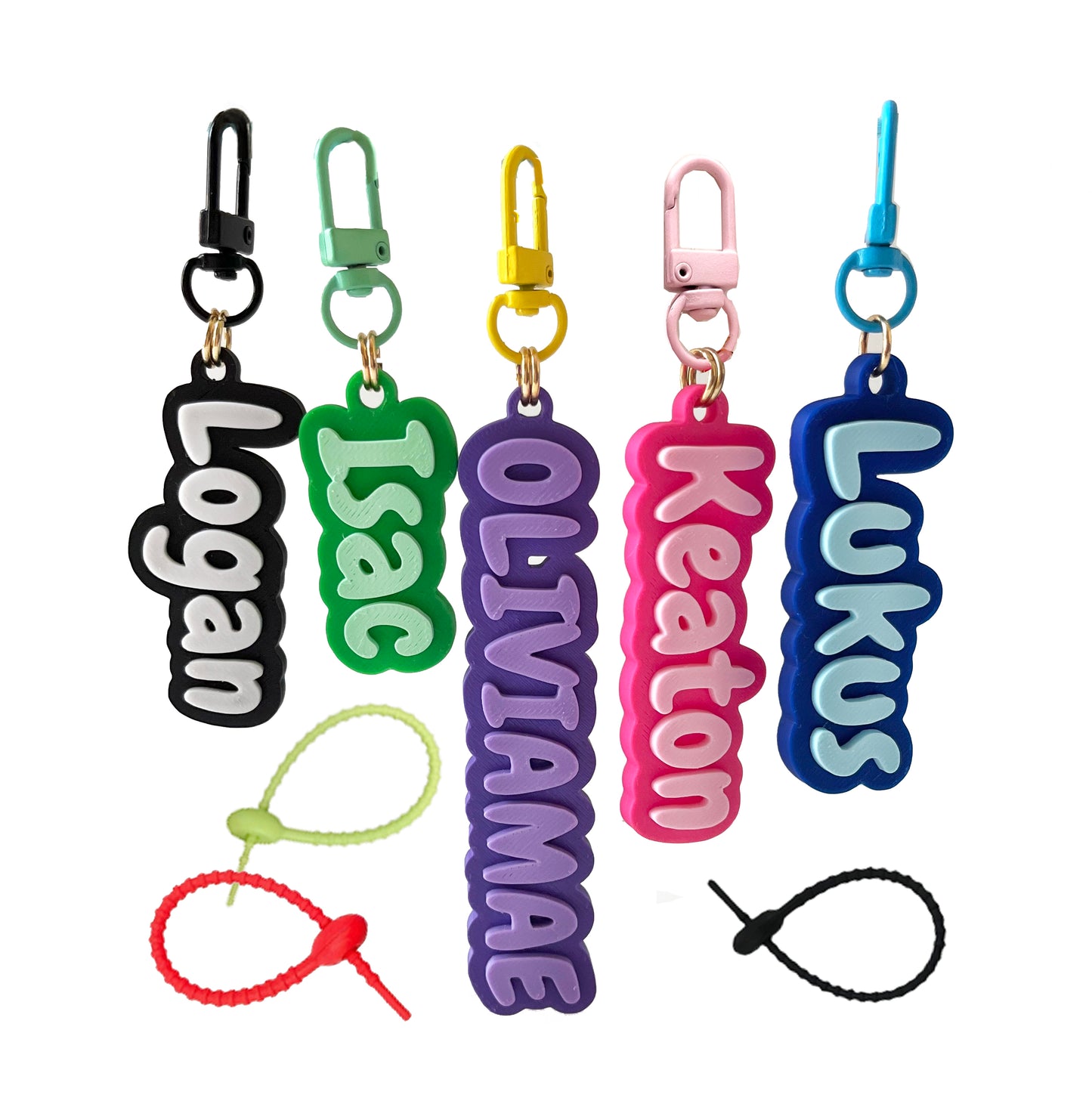 Personalized Name Keychain with Silicone Cable