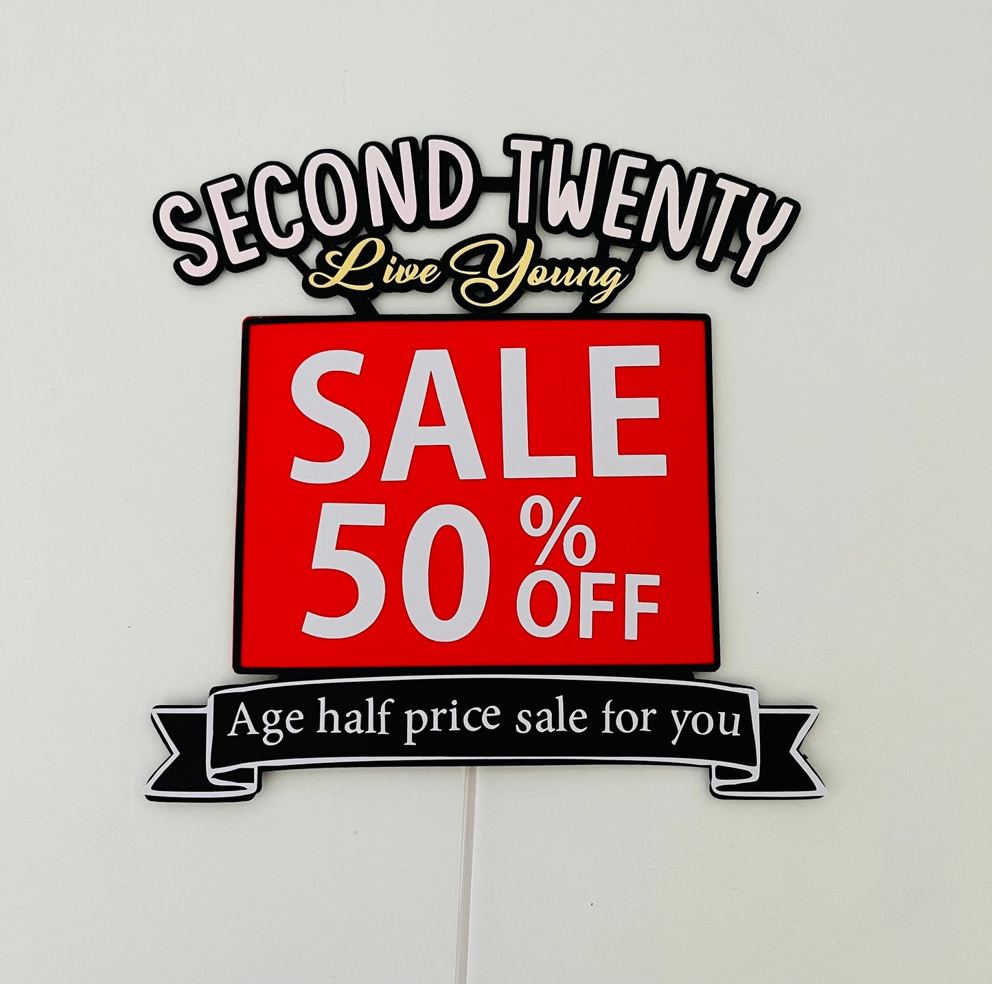 40th Birthday topper, Second twenty cake topper, Birthday topper