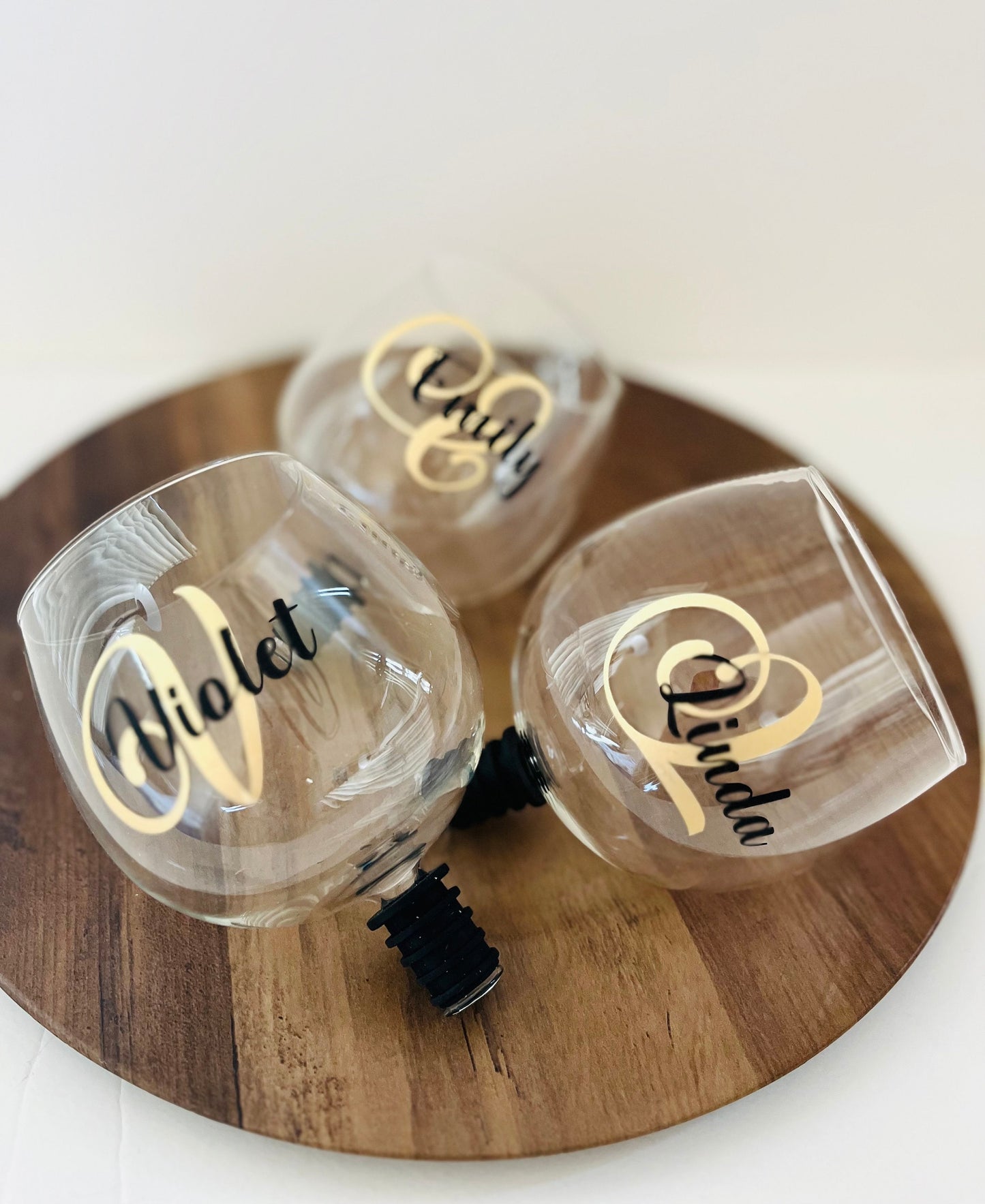 Initial name wine glasses