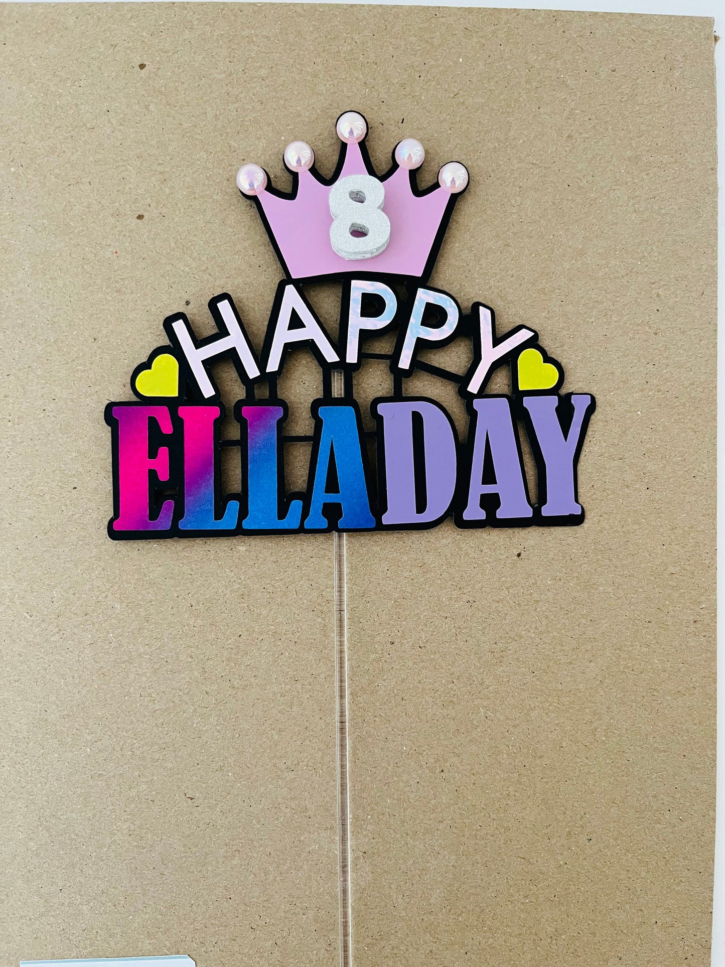 3D Customized princess Birthday topper