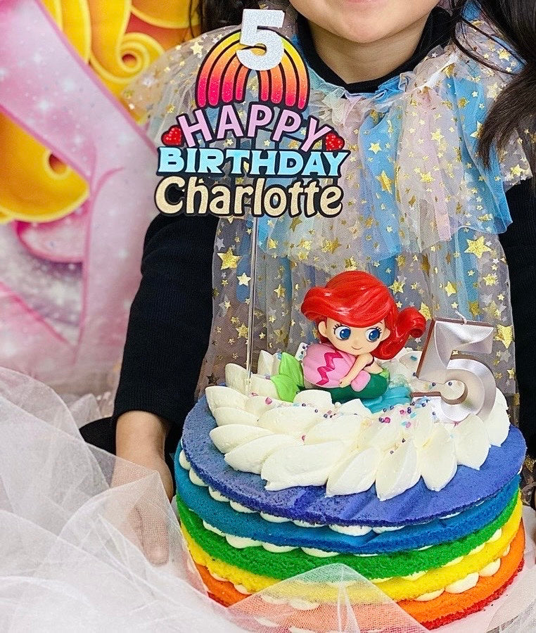 3D Customized rainbow  Birthday topper