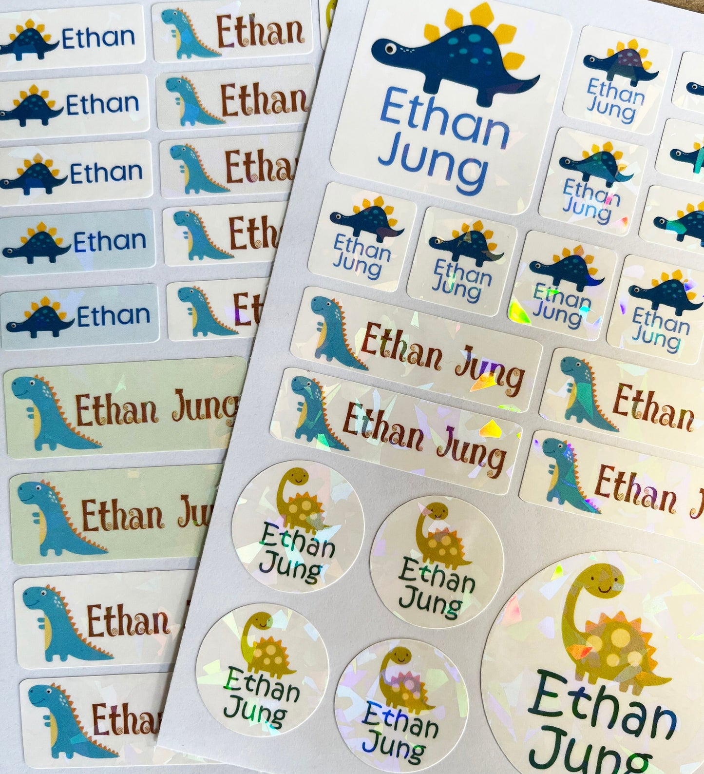Dinosaur waterproof name labels