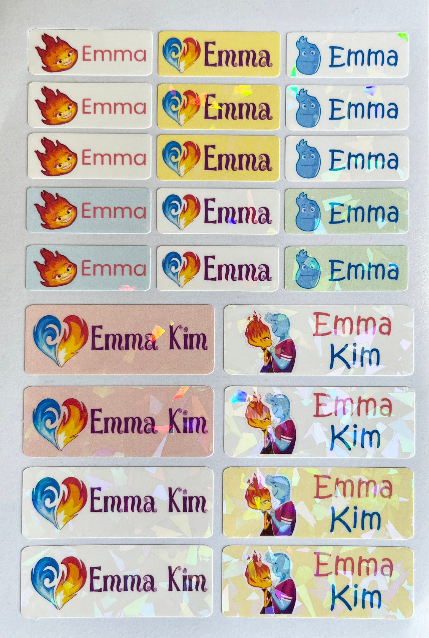 Elemental Custom waterproof name sticker