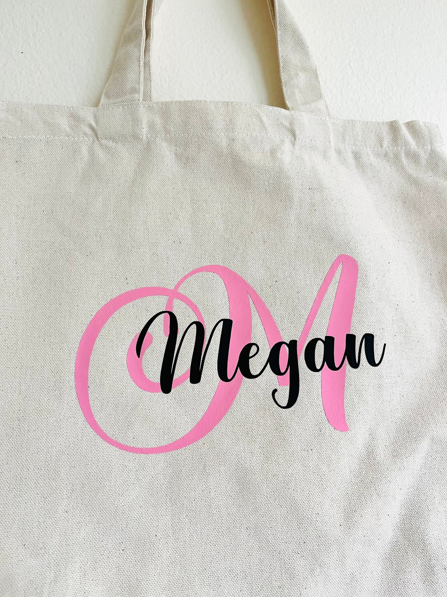 Custom canvas tote bag,Initial name canvas bag
