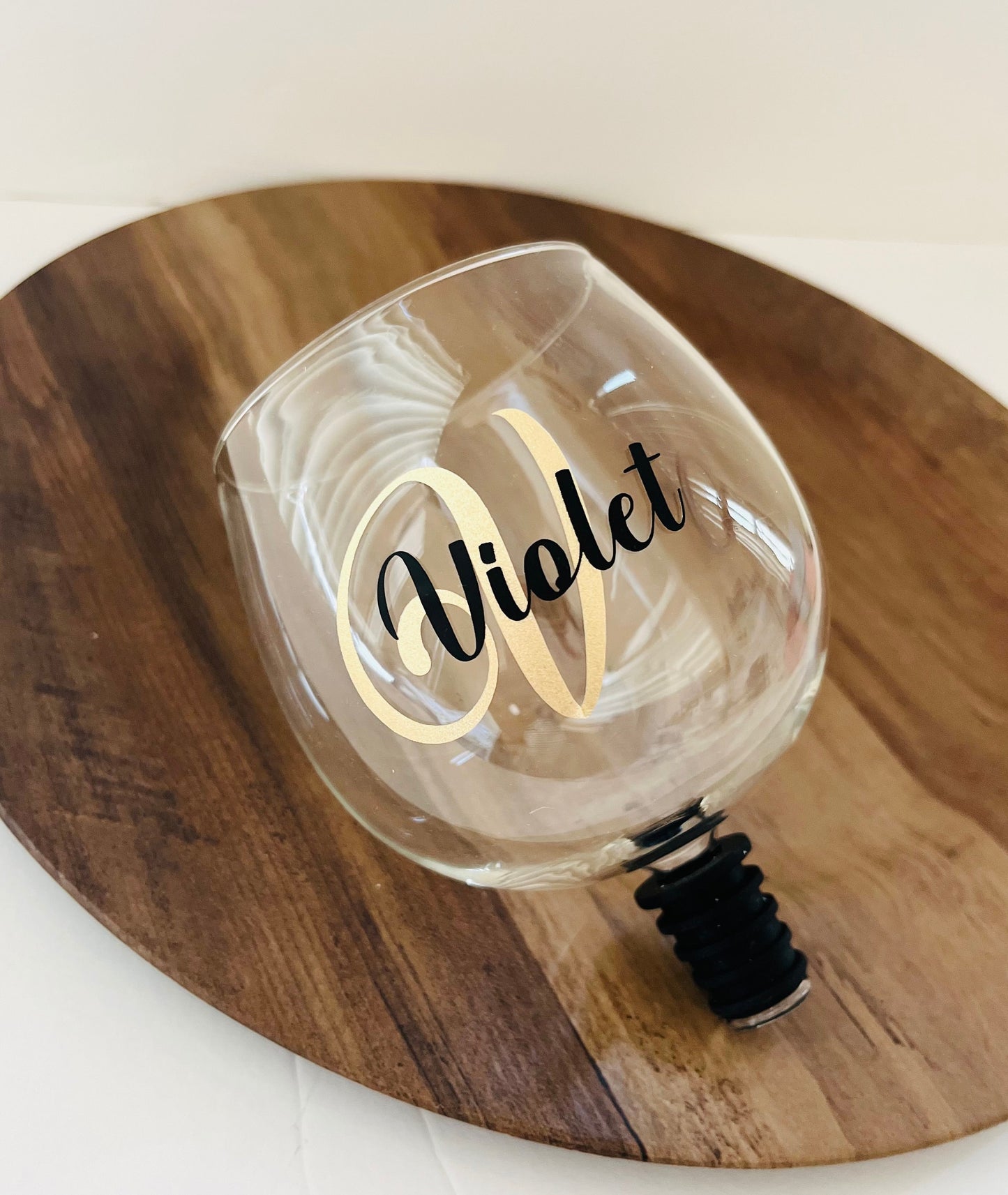 Initial name wine glasses