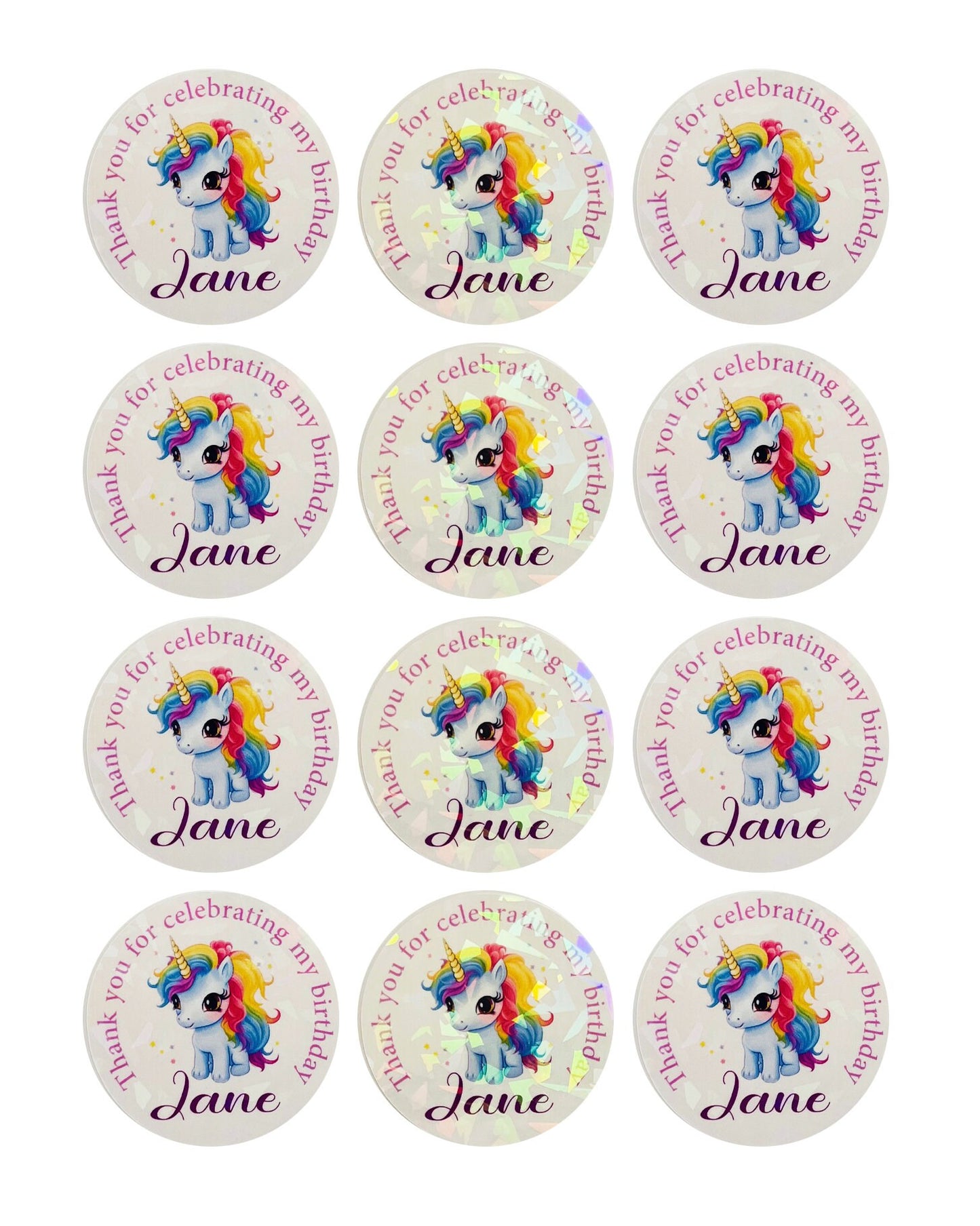 My little pony birthday thank you labels