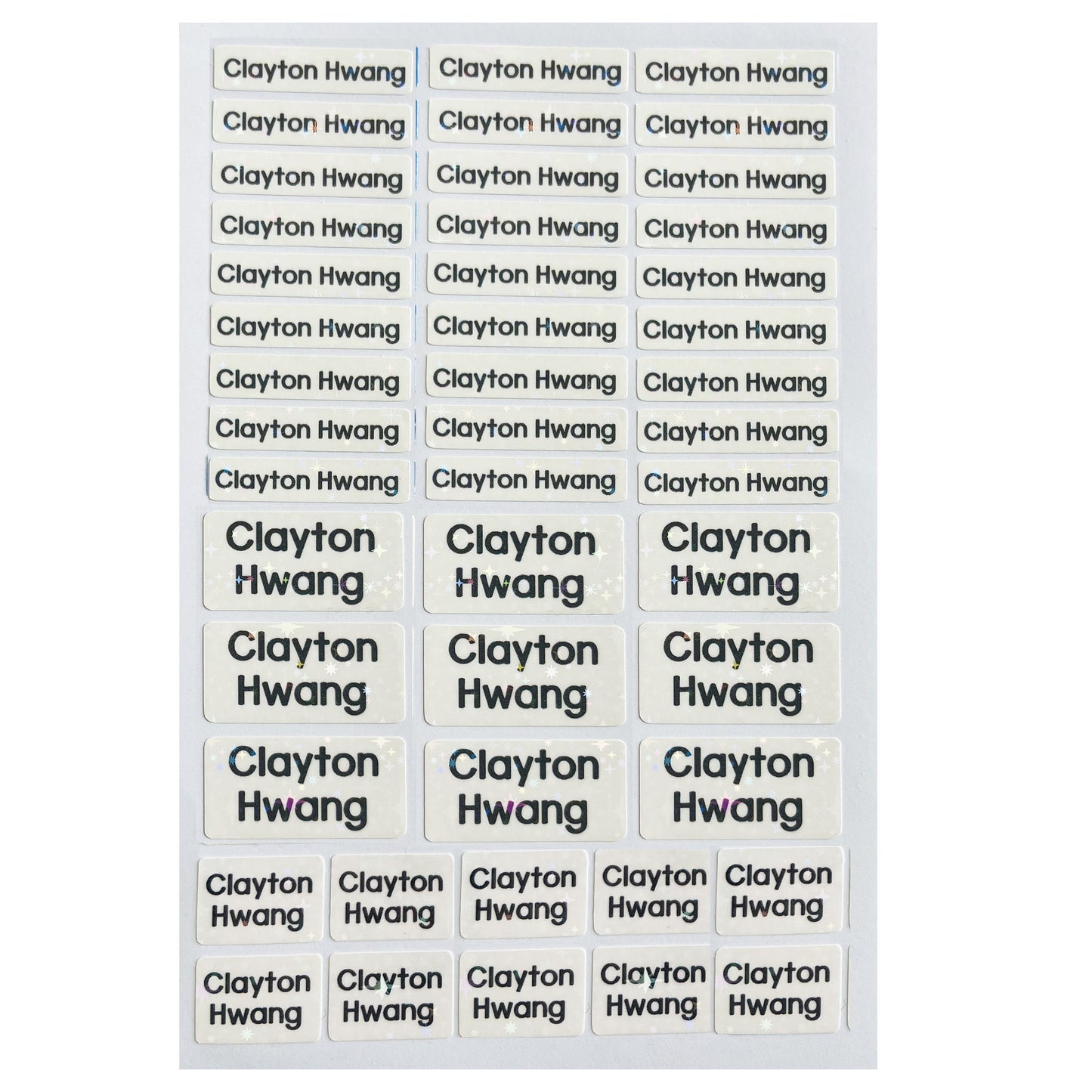 43 labels School name sticker, waterproof name sticker, Skinny name sticker