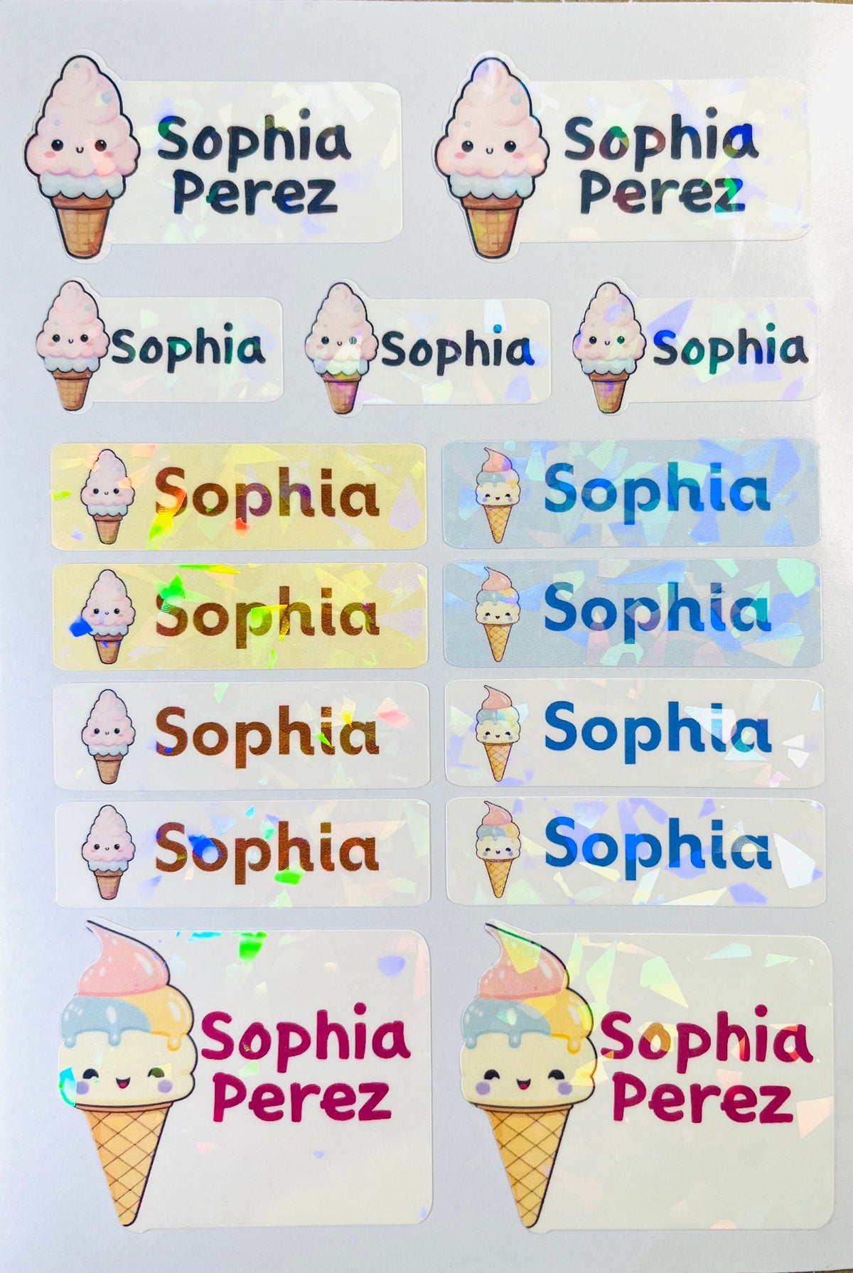 Ice Name Label Ice cream waterproof name sticker – JJJ Design