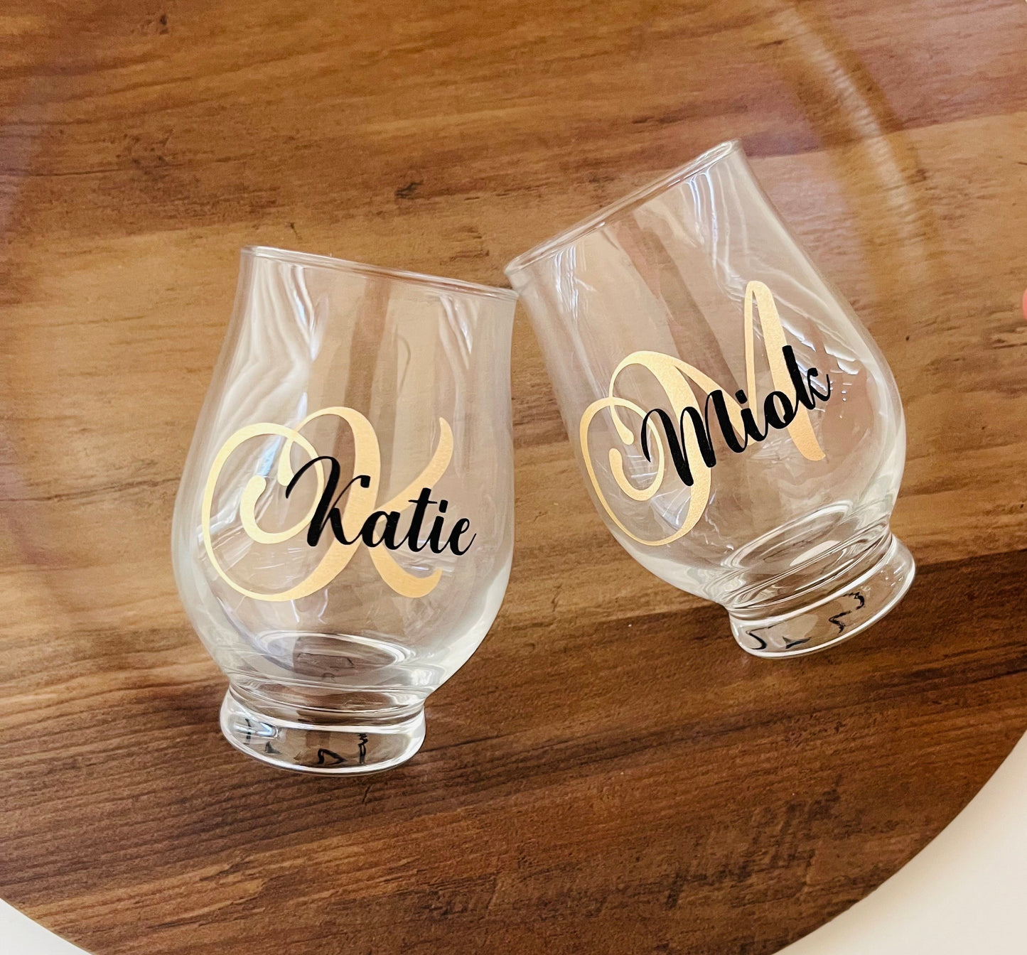 Customize glitter name whiskey glass