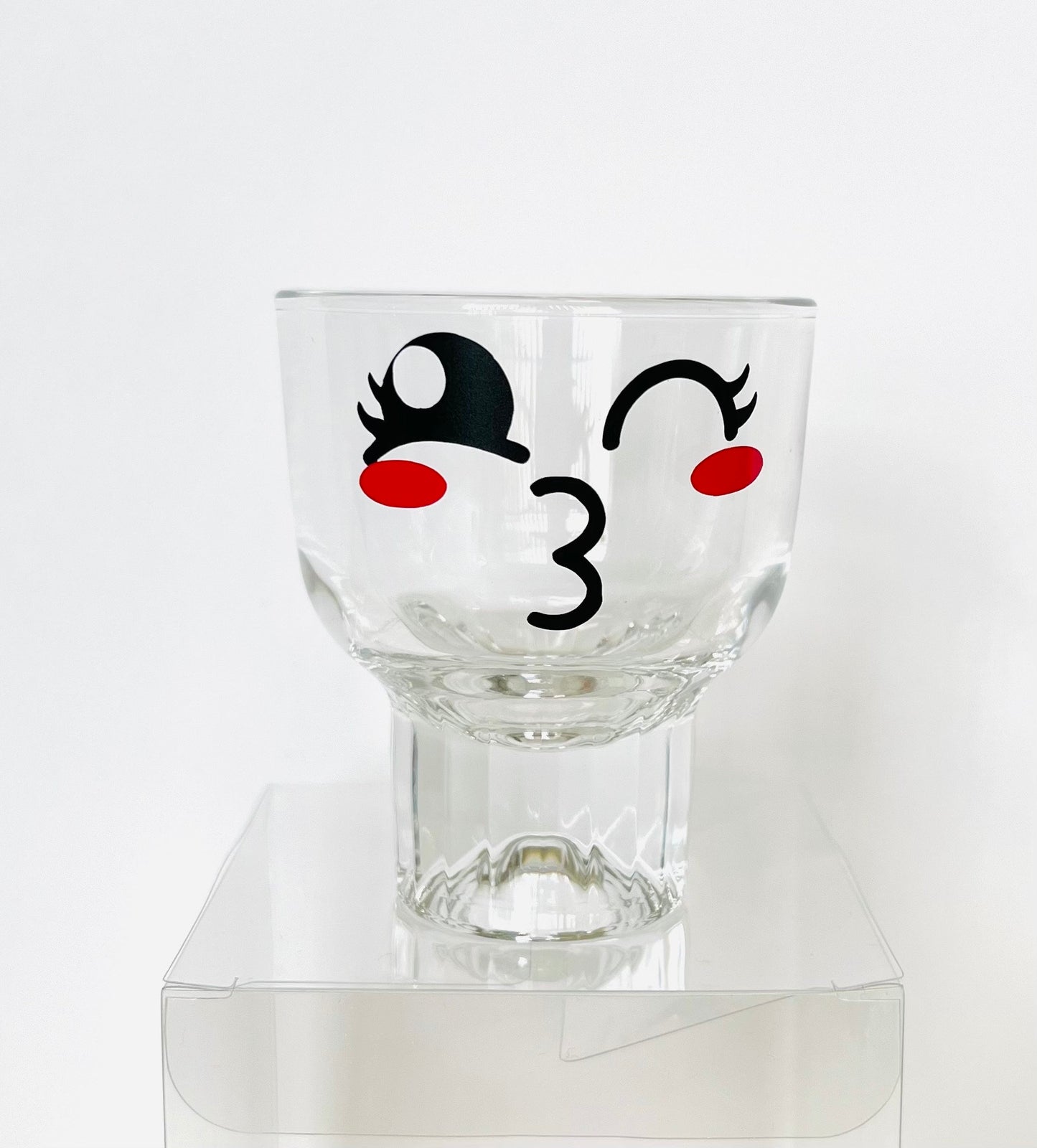 kawaii face drinking glasses