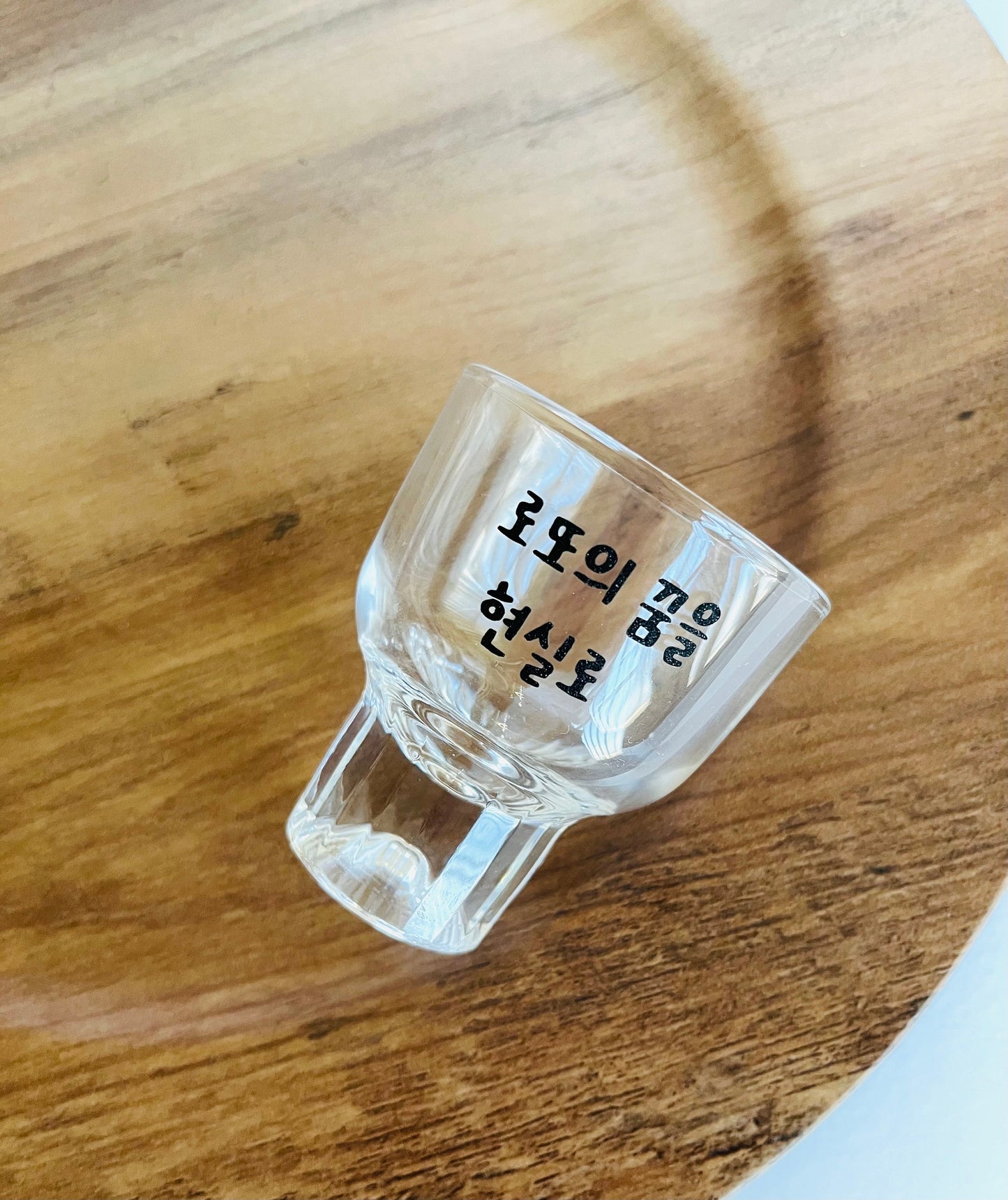 Korean message alcohol drinking glasses, Lotto drinking glasses