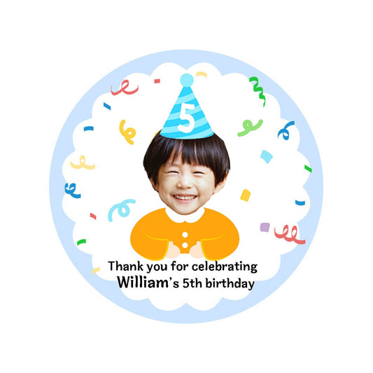 Birthday face  photo labels, Custom birthday face labels