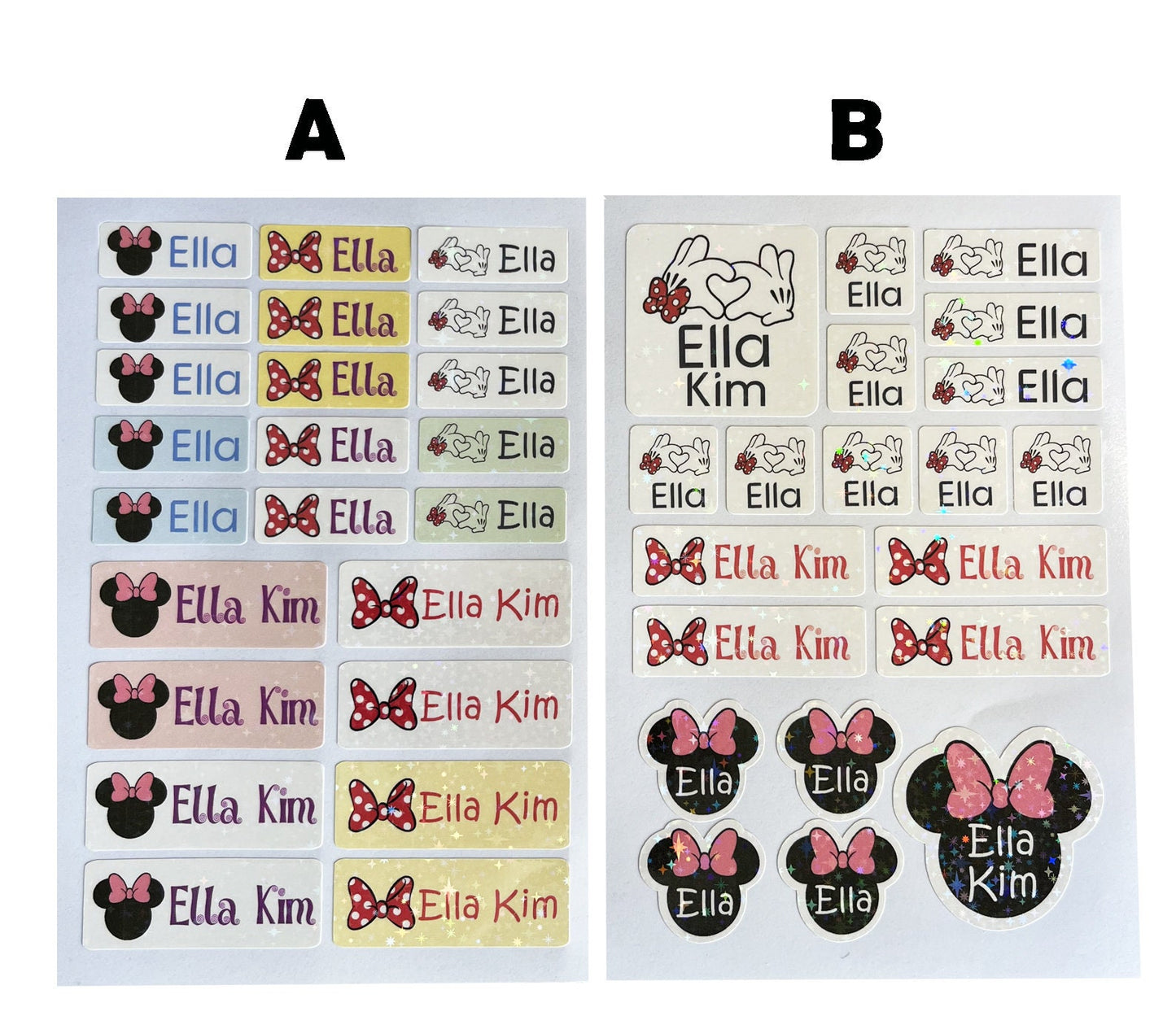 Disney name labels, Custom waterproof name sticker