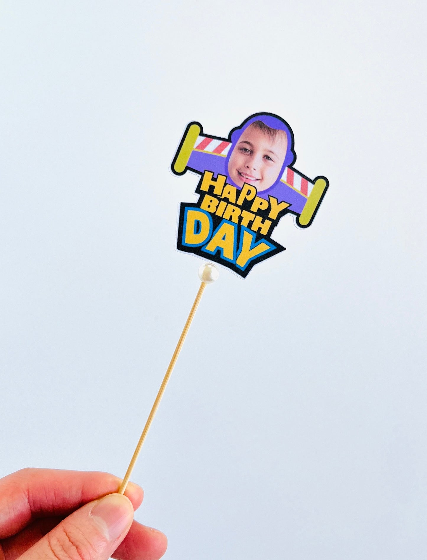 Toy Story face photo cupcake topper