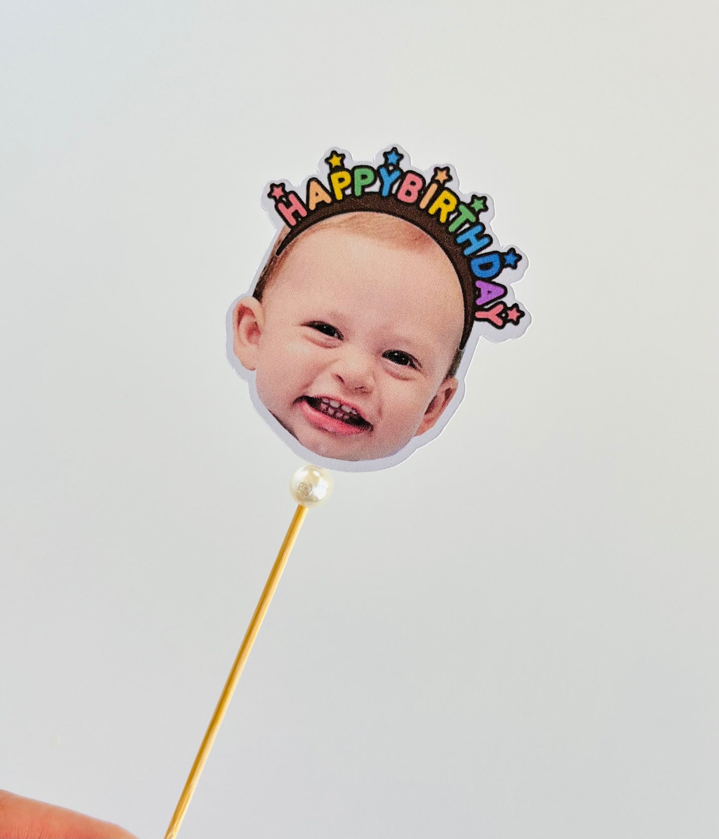 Birthday Cupcake  face photo topper, Custom cupcake topper