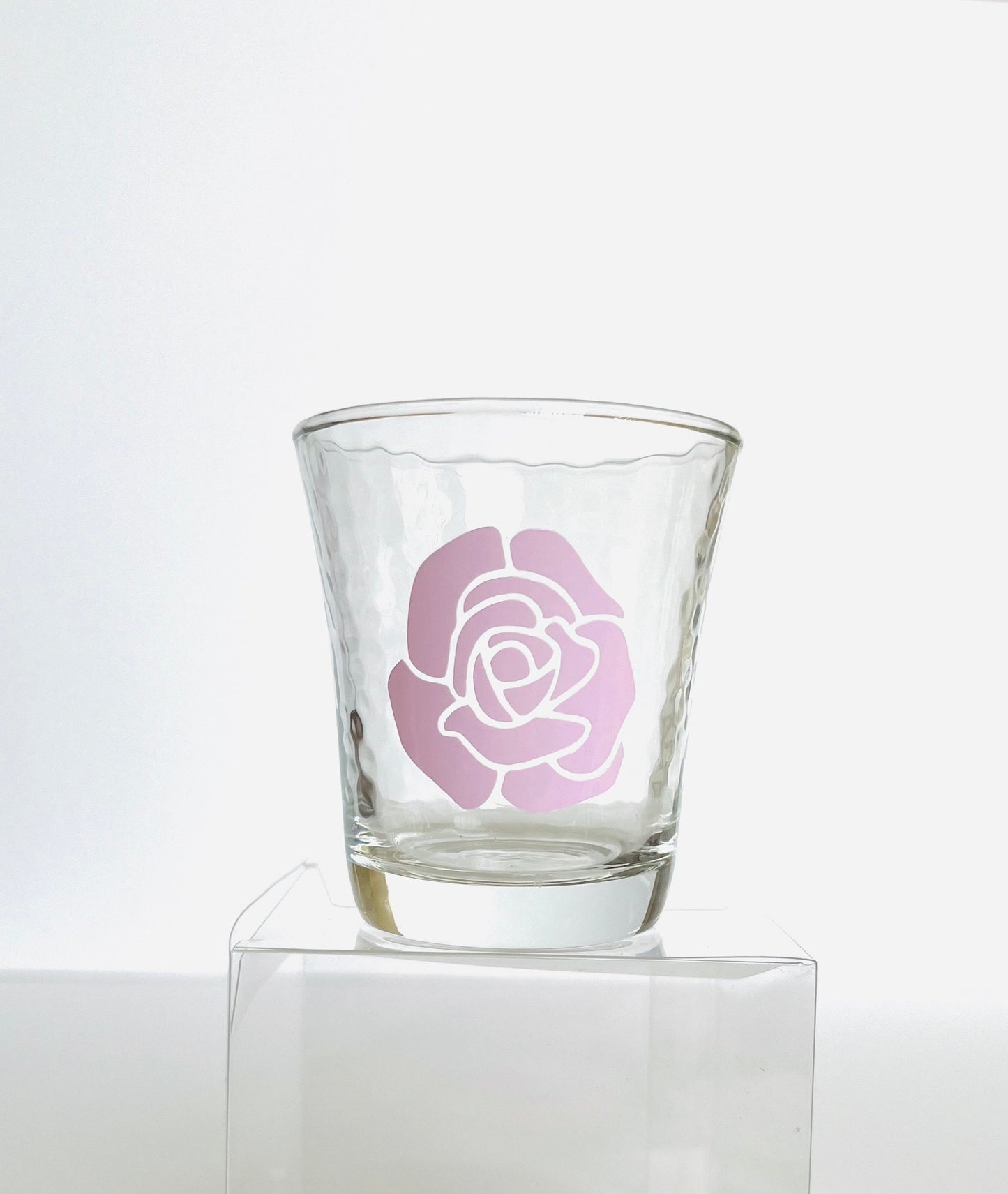 Color changed rose drinking glasses. Red rose drinking glass