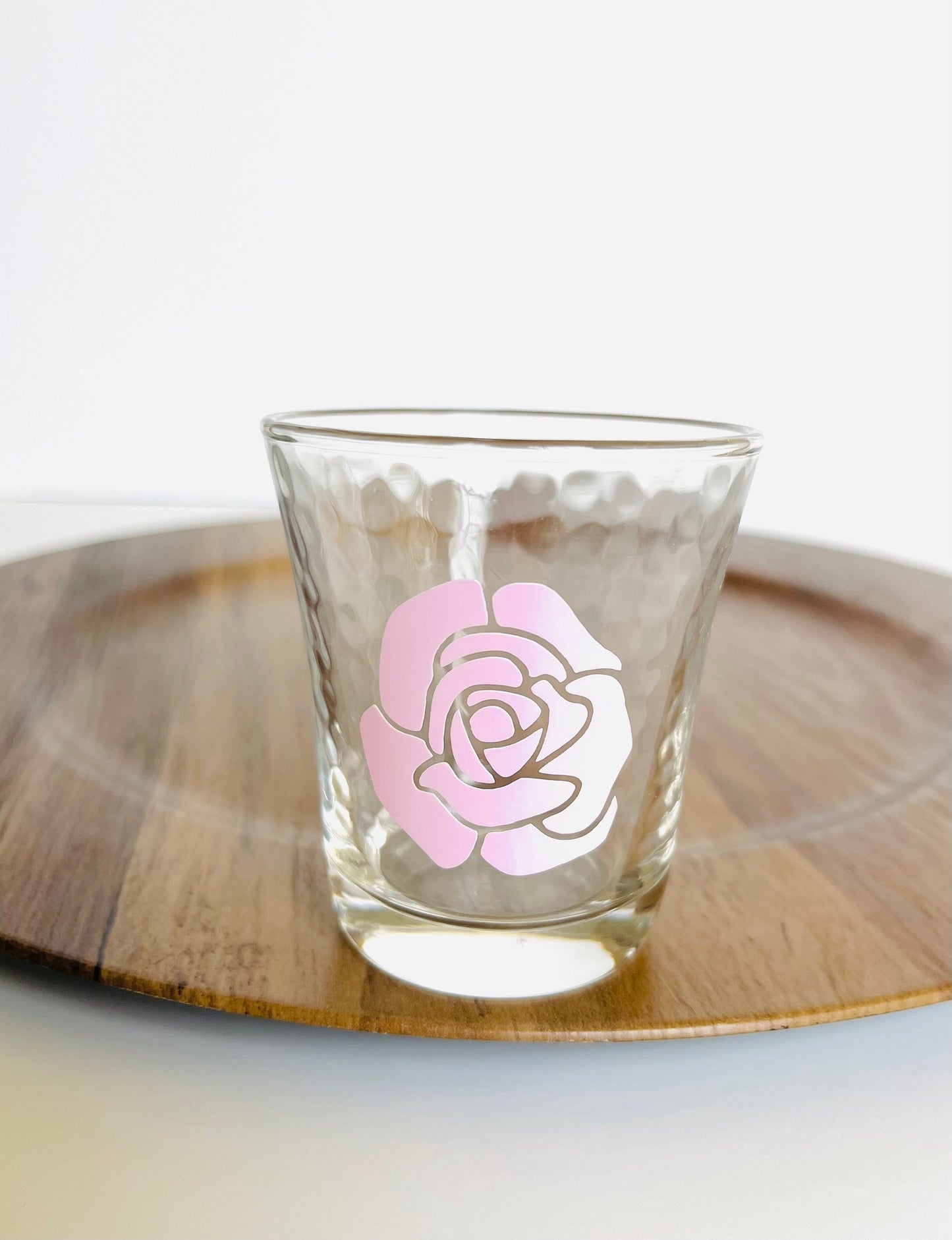 Color changed rose drinking glasses. Red rose drinking glass