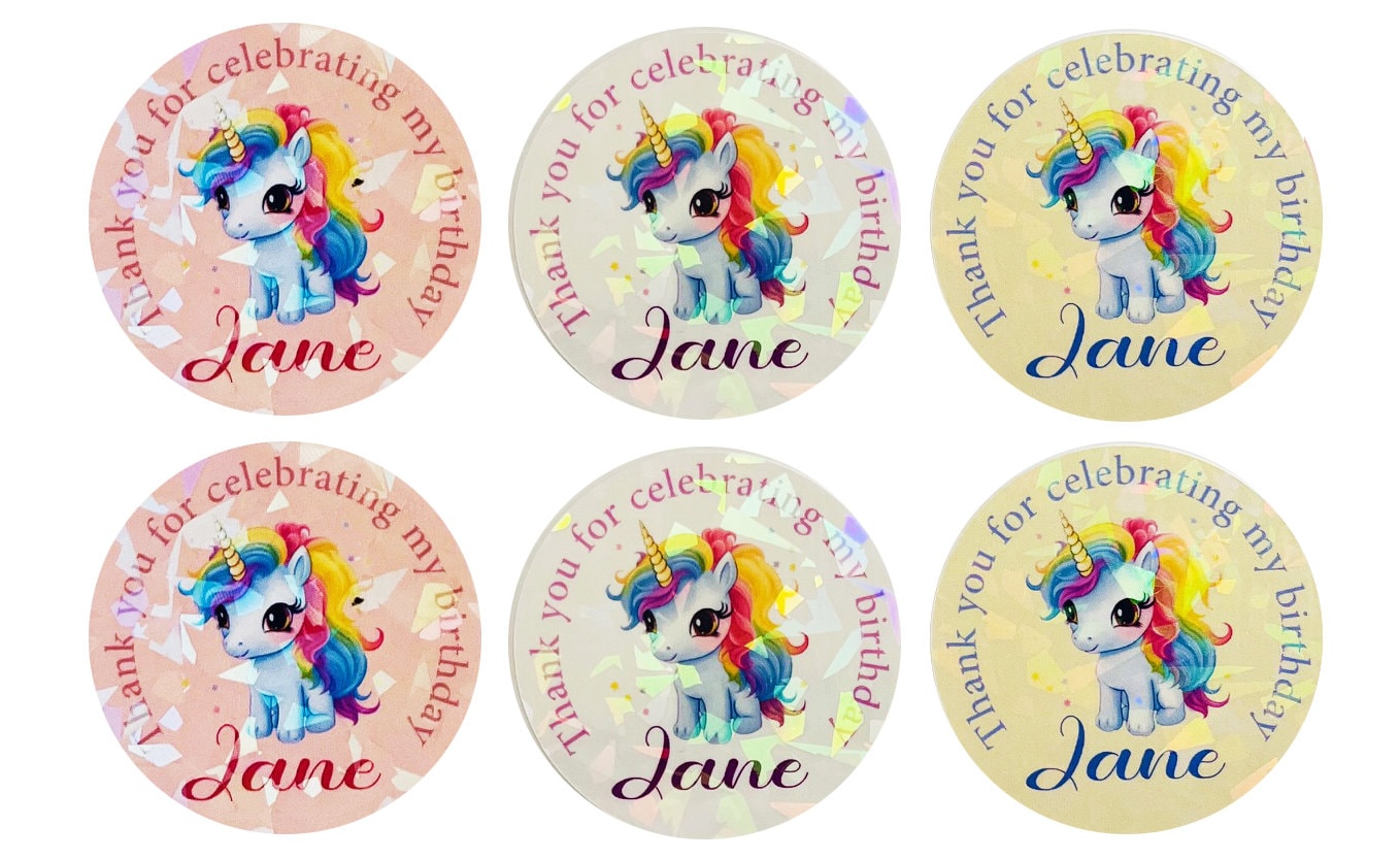 My little pony birthday thank you labels