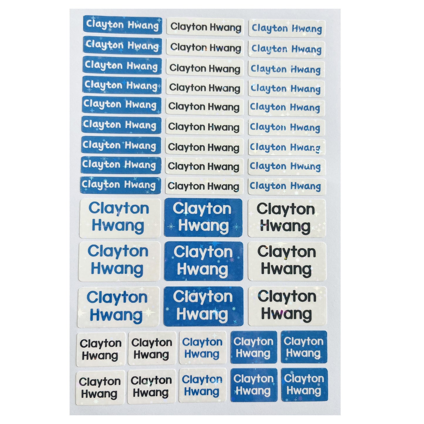 43 labels School name sticker, waterproof name sticker, Skinny name sticker