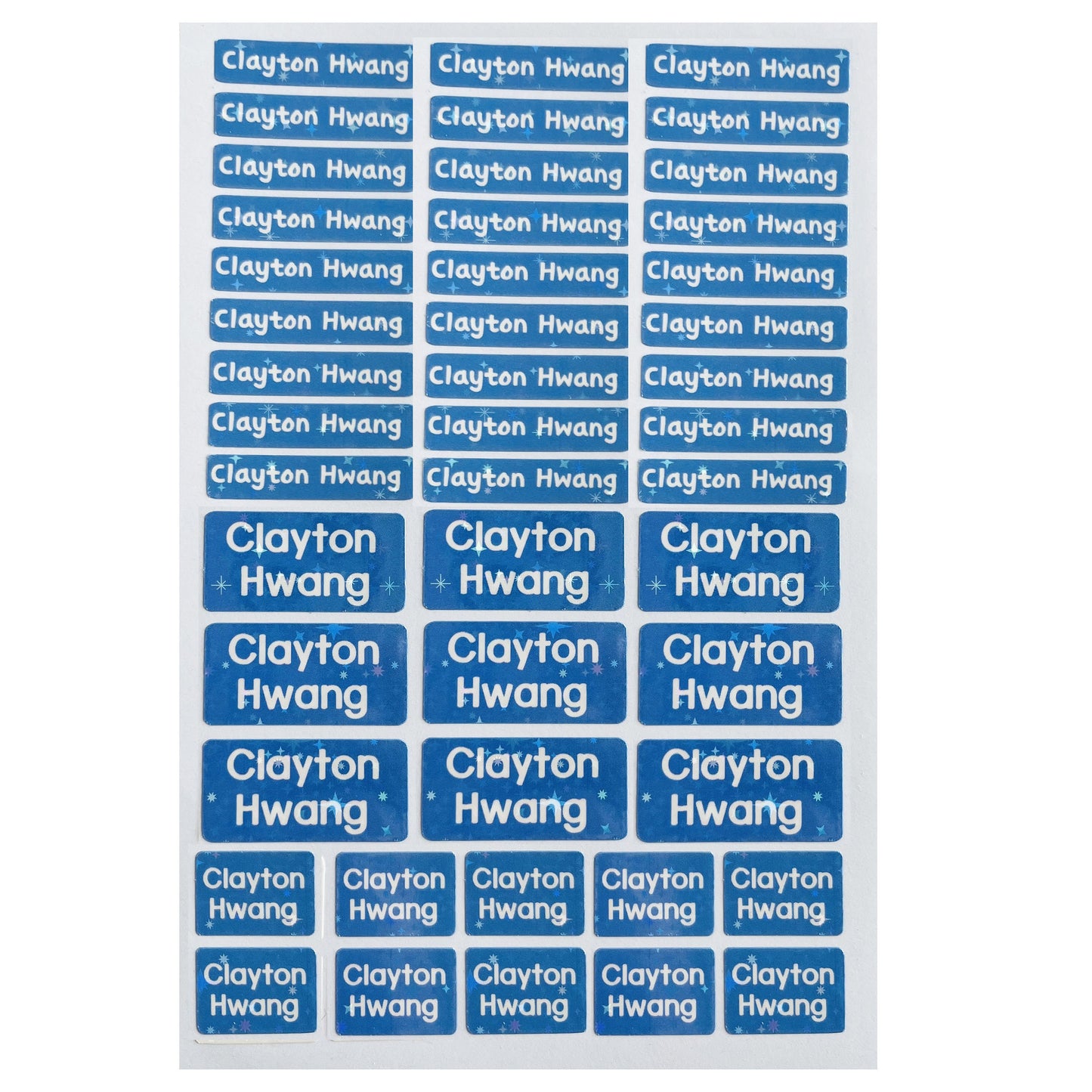 43 labels School name sticker, waterproof name sticker, Skinny name sticker