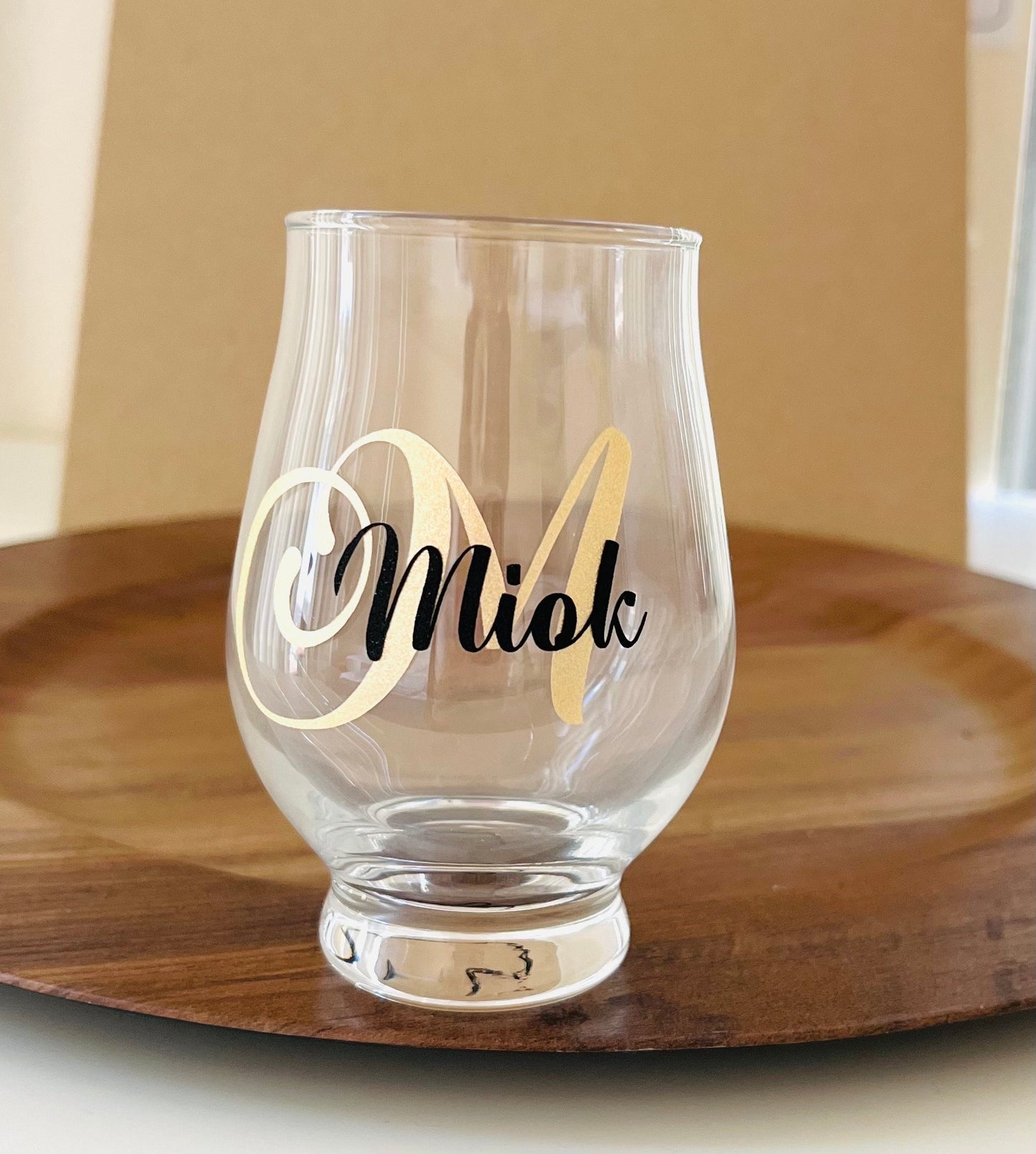 Customize glitter name whiskey glass