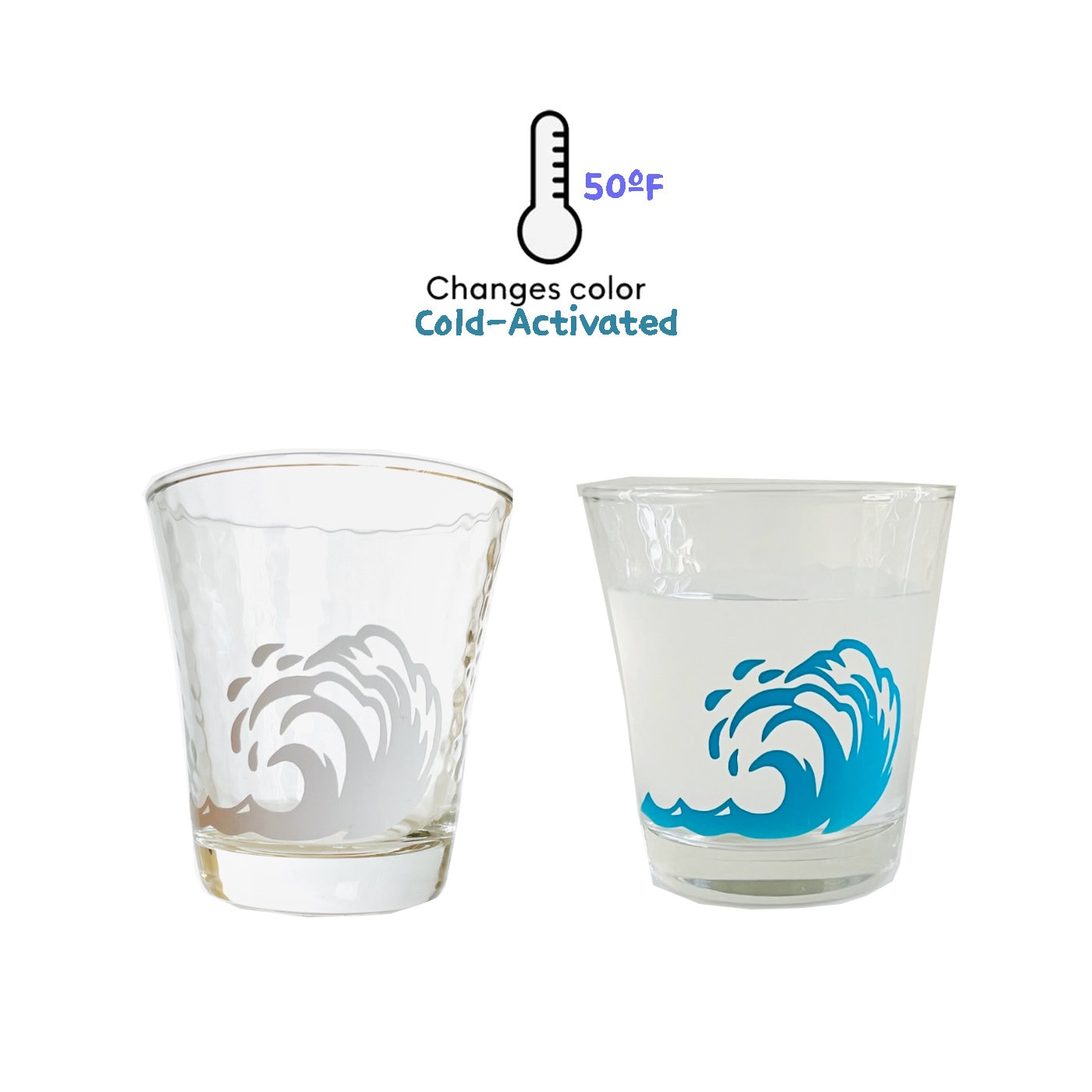 Color changed drinking glasses.Wave drinking glass