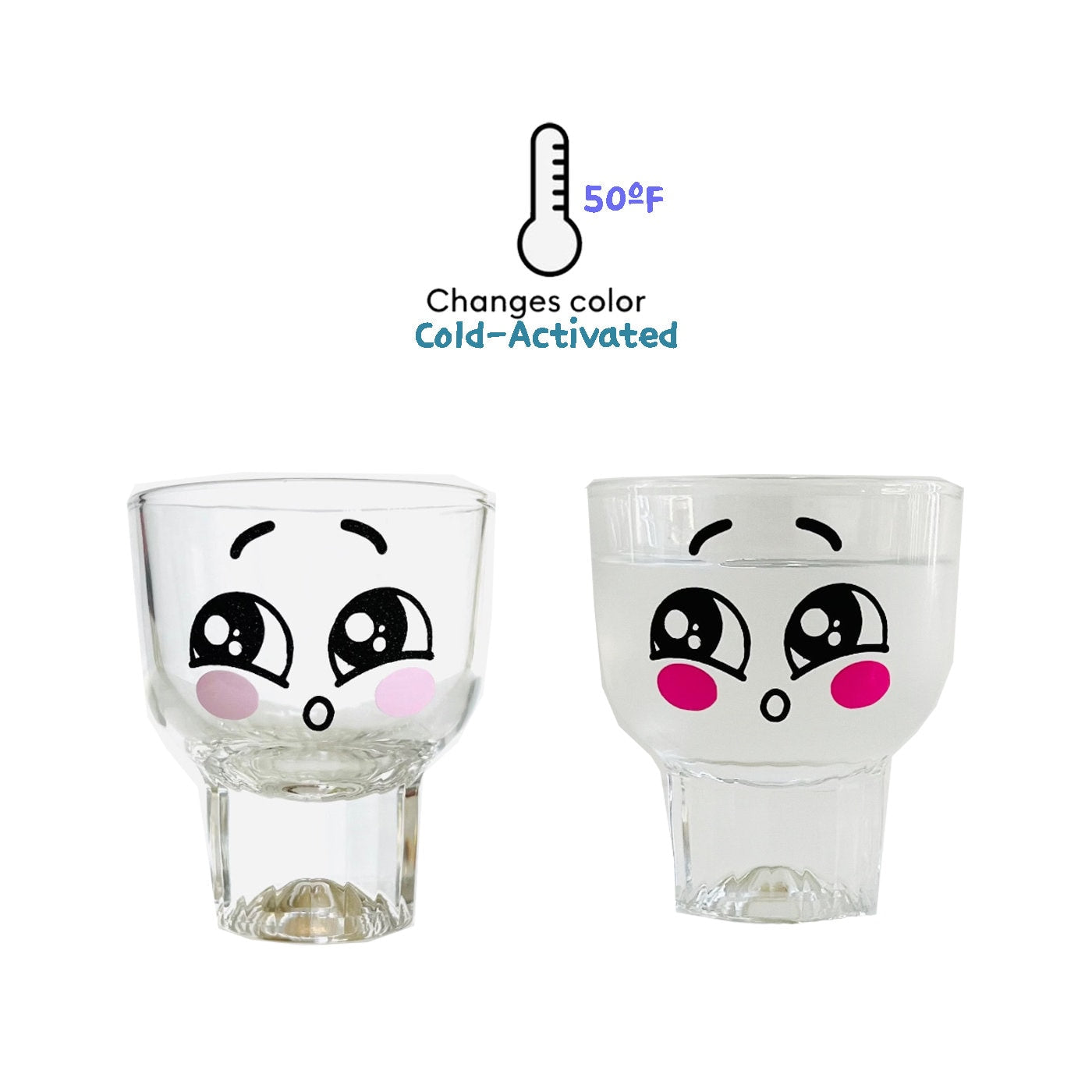 Color changed drunken drinking glasses. Face drinking glass