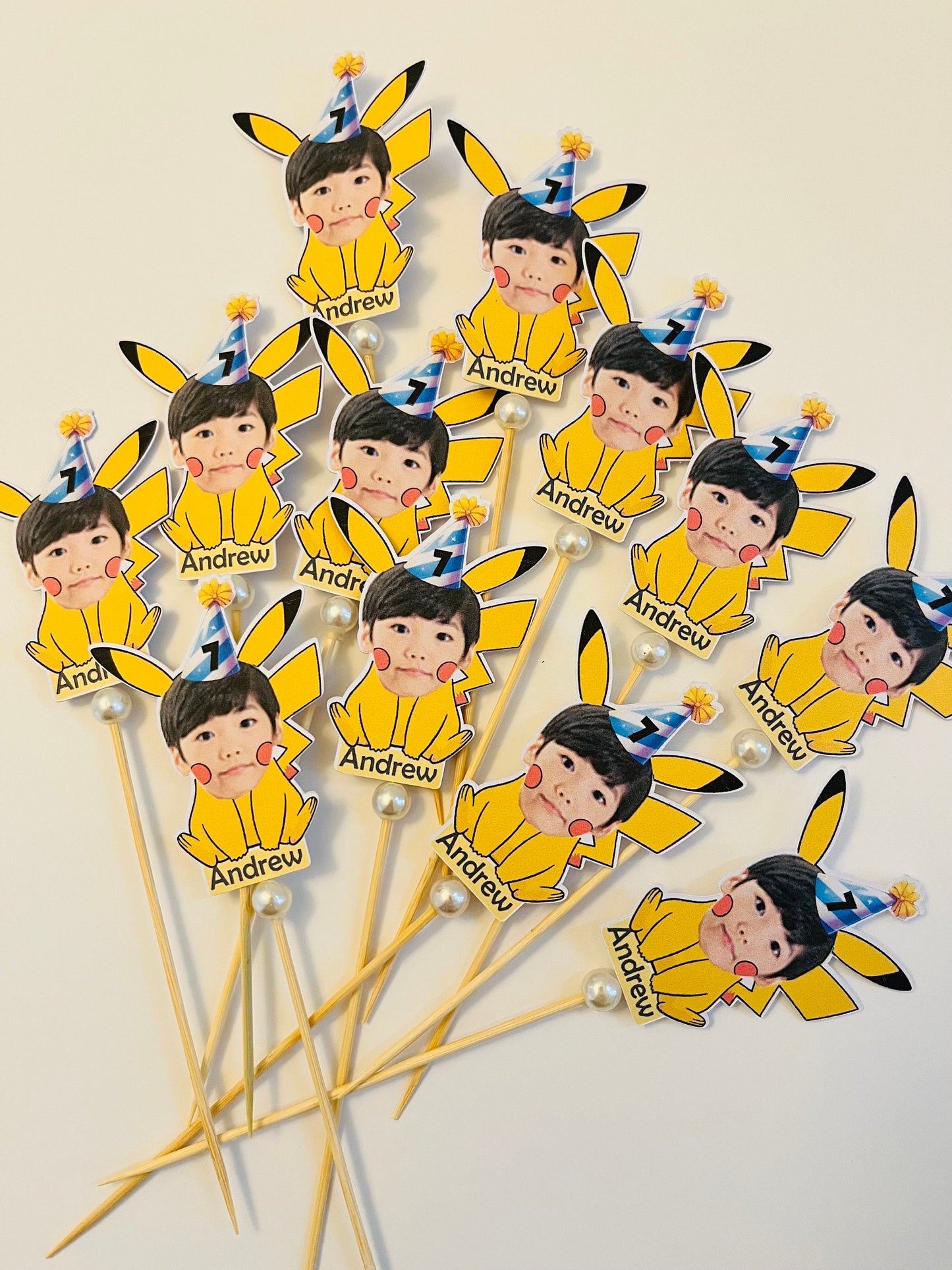 Custom Pokemon Cupcake topper, Pikachu Custom cupcake topper