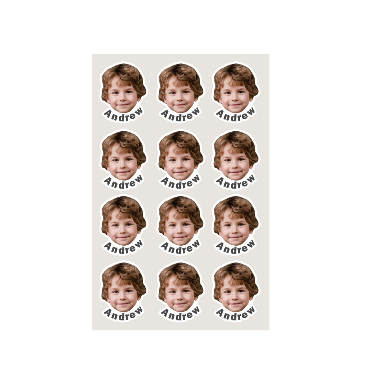 Front Face Labels 12 labels face photo name labels, Waterproof Face name labels – JJJ Design