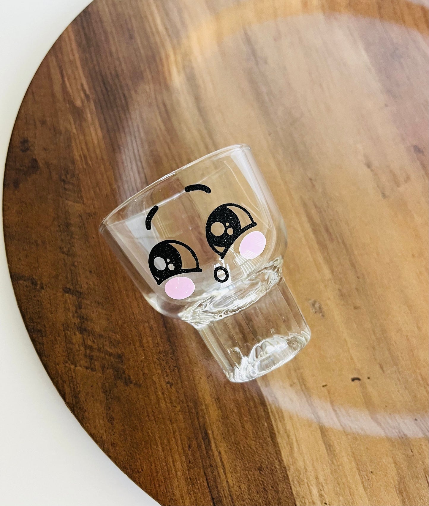 Color changed drunken drinking glasses. Face drinking glass