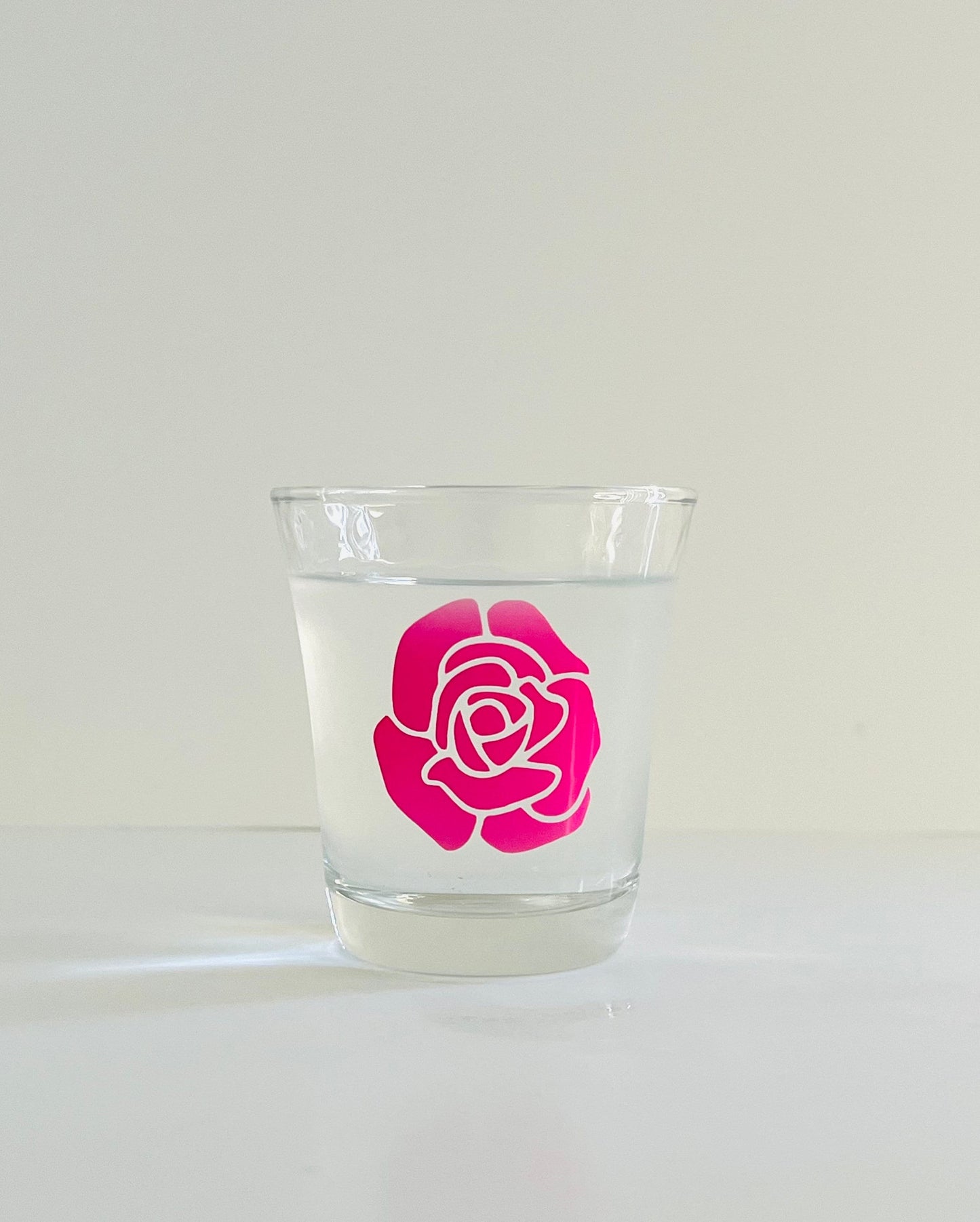 Color changed rose drinking glasses. Red rose drinking glass