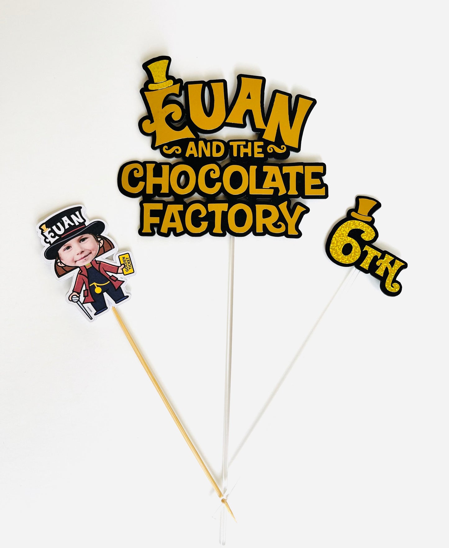 Wonka custom Birthday cake topper