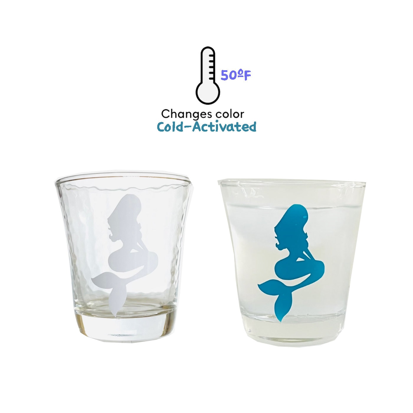 Color changed drinking mermaid glasses